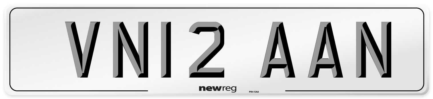 VN12 AAN Number Plate from New Reg